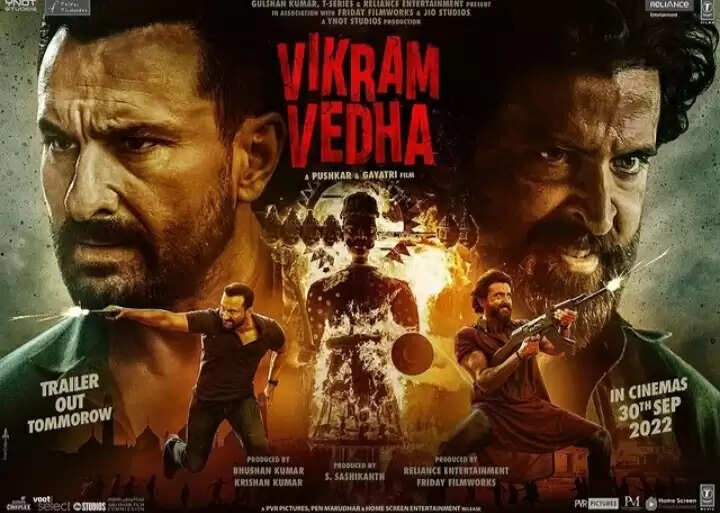 Vikram Vedha Starring Hrithik Roshan and Saif Ali Khan Kickstarts Advance Booking in 1250 multiplexes