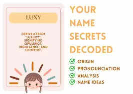 Know The Meaning Of The Name Luxy