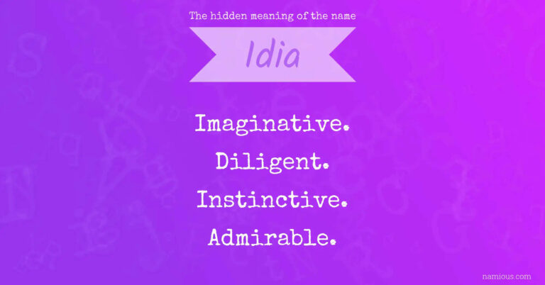 Know The Meaning Of The Name Idia